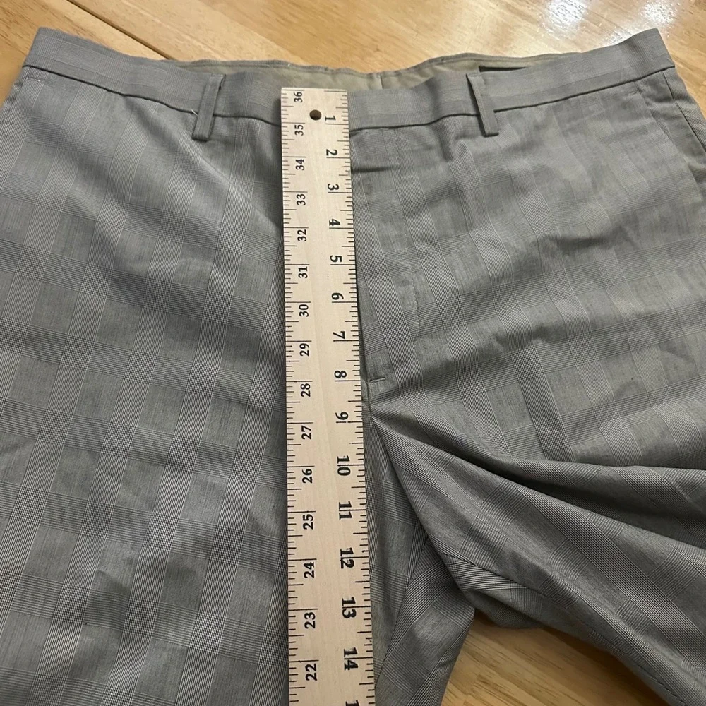 Banana Republic‎ Slim Fit Non-Iron Glen Plaid Dress Pants 35x32 Tan Career